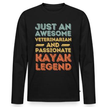 Vétérinaire Kayak légende rétro - T-shirt manches longues Premium bio Homme - noir - Devant - Nico (187cm)