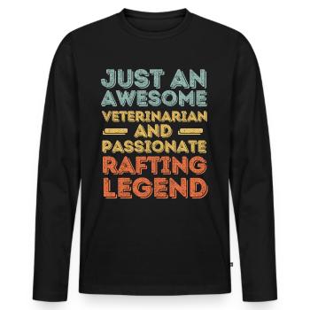 Vétérinaire Rafting légende rétro - T-shirt manches longues Premium bio Homme - noir - Devant - Nico (187cm)