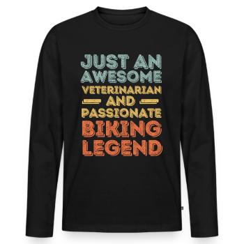 Vétérinaire Légende du vélo rétro - T-shirt manches longues Premium bio Homme - noir - Devant - Nico (187cm)