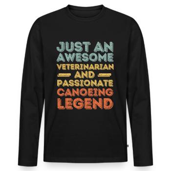Vétérinaire Légende du canoë rétro - T-shirt manches longues Premium bio Homme - noir - Devant - Nico (187cm)
