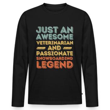 Vétérinaire Légende du snowboard rétro - T-shirt manches longues Premium bio Homme - noir - Devant - Nico (187cm)