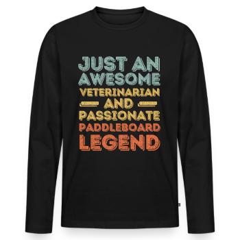 Tierarzt Paddleboard Legende retro - Männer Premium Bio Langarmshirt - Schwarz - Vorne - Nico (187cm)