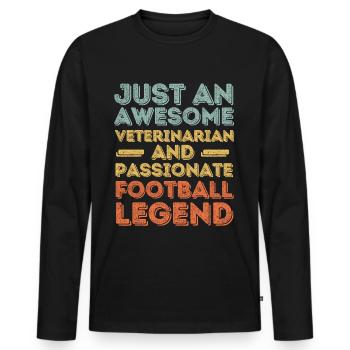 Vétérinaire Légende du football rétro - T-shirt manches longues Premium bio Homme - noir - Devant - Nico (187cm)