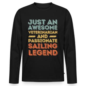 Vétérinaire Légende de la voile rétro - T-shirt manches longues Premium bio Homme - noir - Devant - Nico (187cm)