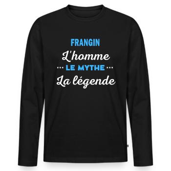 FRANGIN homme mythe légende - T-shirt manches longues Premium bio Homme - noir - Devant - Nico (187cm)