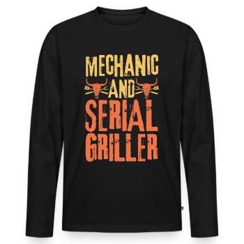 Mechaniker und Seriengriller - Männer Premium Bio Langarmshirt - Schwarz - Vorne - Nico (187cm)