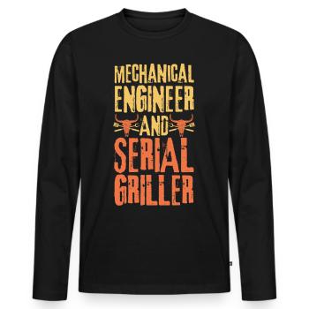 Maschinenbauingenieur und Seriengriller - Männer Premium Bio Langarmshirt - Schwarz - Vorne - Nico (187cm)