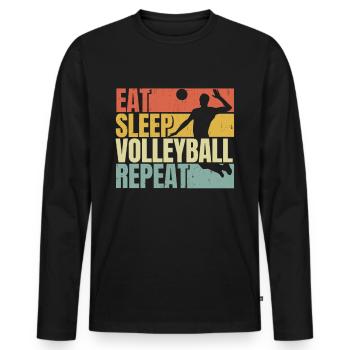 Eat sleep Volleyball repeat - Men's Premium Organic Long Sleeve Shirt - black - Front - Nico (187cm)