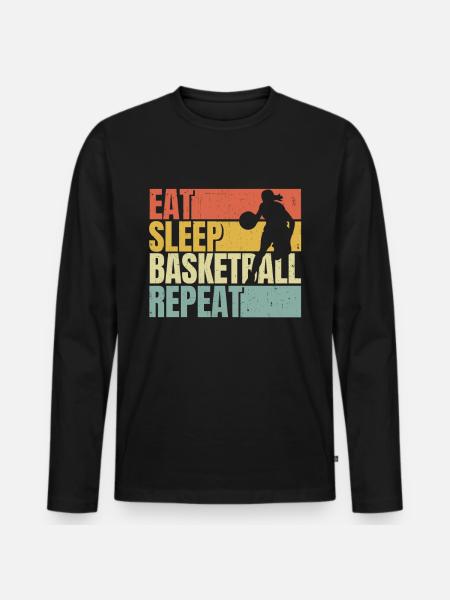 Eat sleep Basketball repeat - Men's Premium Organic Long Sleeve Shirt - black