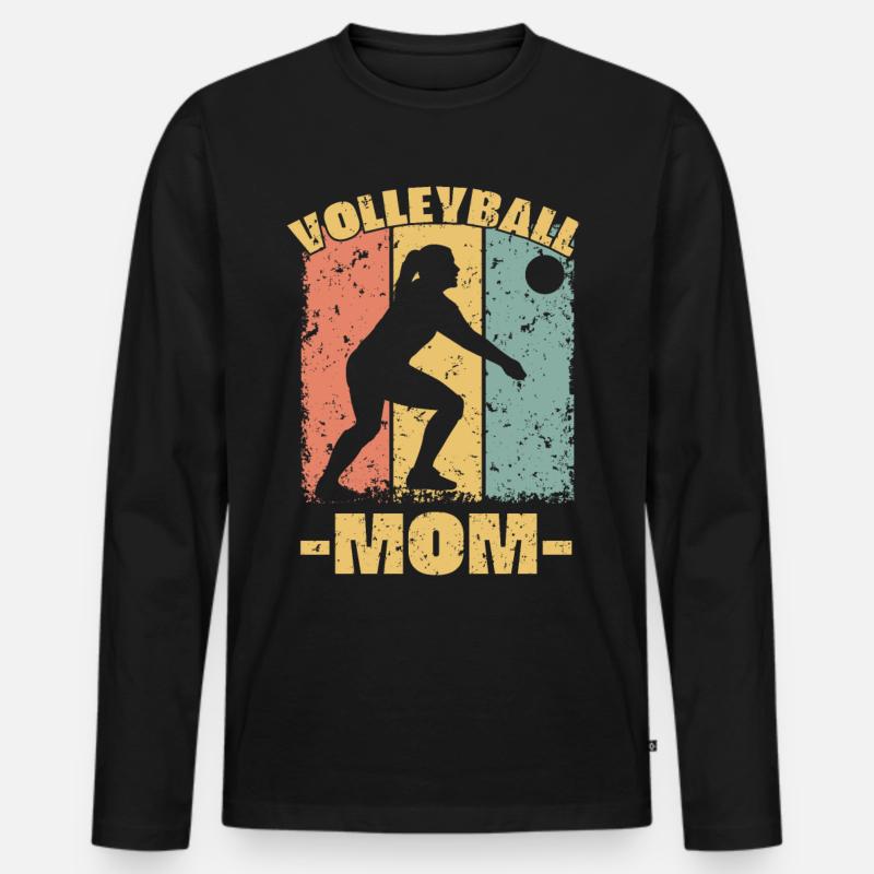 Volleyball Mama - Männer Premium Bio Langarmshirt - Schwarz