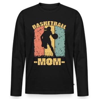 Basketball Mom - Men's Premium Organic Long Sleeve Shirt - black - Front - Nico (187cm)