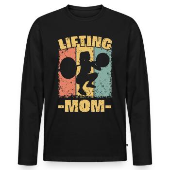 Gewichtheben Mama - Männer Premium Bio Langarmshirt - Schwarz - Vorne - Nico (187cm)