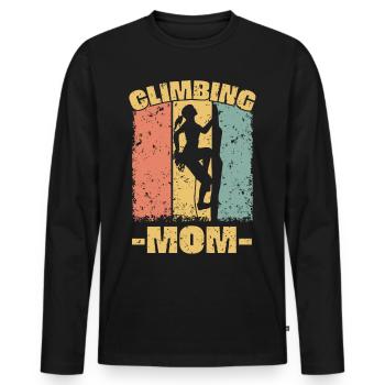 Kletternde Mutter - Männer Premium Bio Langarmshirt - Schwarz - Vorne - Nico (187cm)