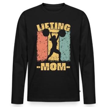 Gewichtheben Mama - Männer Premium Bio Langarmshirt - Schwarz - Vorne - Nico (187cm)