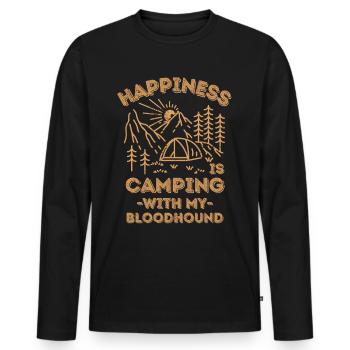Camping avec chien de chasse - T-shirt manches longues Premium bio Homme - noir - Devant - Nico (187cm)