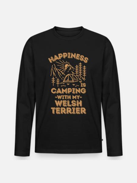 Camping with welsh-terrier - Men's Premium Organic Long Sleeve Shirt - black