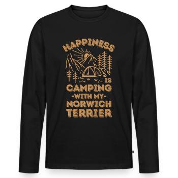 Camping with norwich-terrier - Men's Premium Organic Long Sleeve Shirt - black - Front - Nico (187cm)
