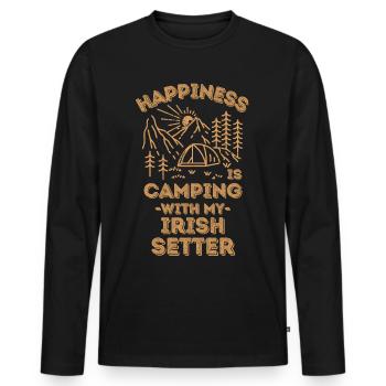 Camping mit irish-setter - Männer Premium Bio Langarmshirt - Schwarz - Vorne - Nico (187cm)