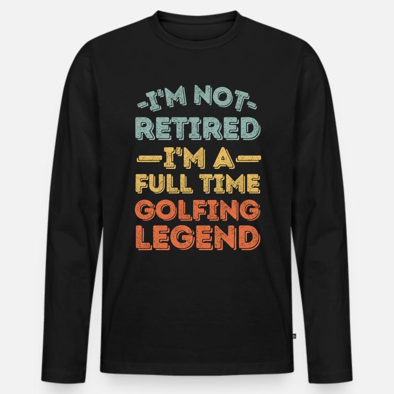 Rentner und Golflegende - Männer Premium Bio Langarmshirt - Schwarz