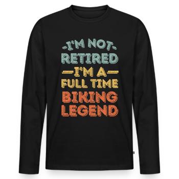 Retraité et légende du vélo - T-shirt manches longues Premium bio Homme - noir - Devant - Nico (187cm)