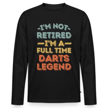 Retired and darts legend - Men's Premium Organic Long Sleeve Shirt - black - Front - Nico (187cm)