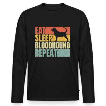 Manger dormir Limier répéter - T-shirt manches longues Premium bio Homme - noir - Devant - Nico (187cm)