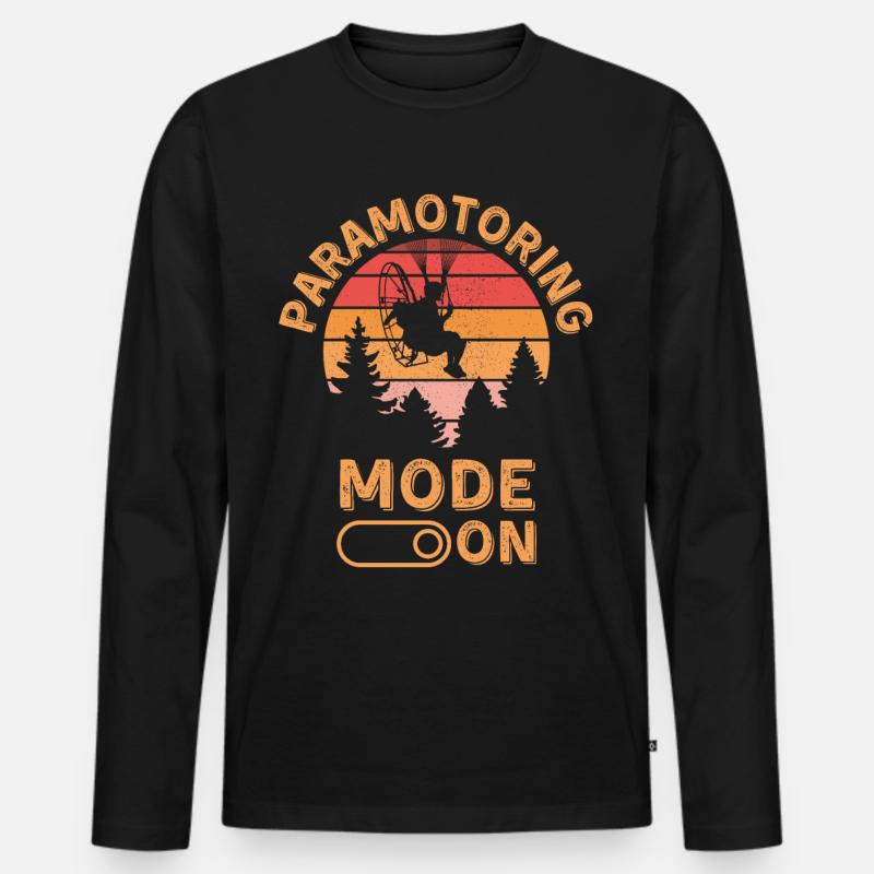 Motorschirm-Modus eingeschaltet - Männer Premium Bio Langarmshirt - Schwarz