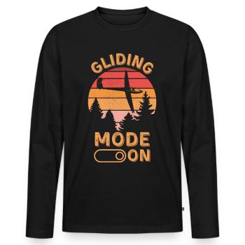 Mode de glisse activé - T-shirt manches longues Premium bio Homme - noir - Devant - Nico (187cm)
