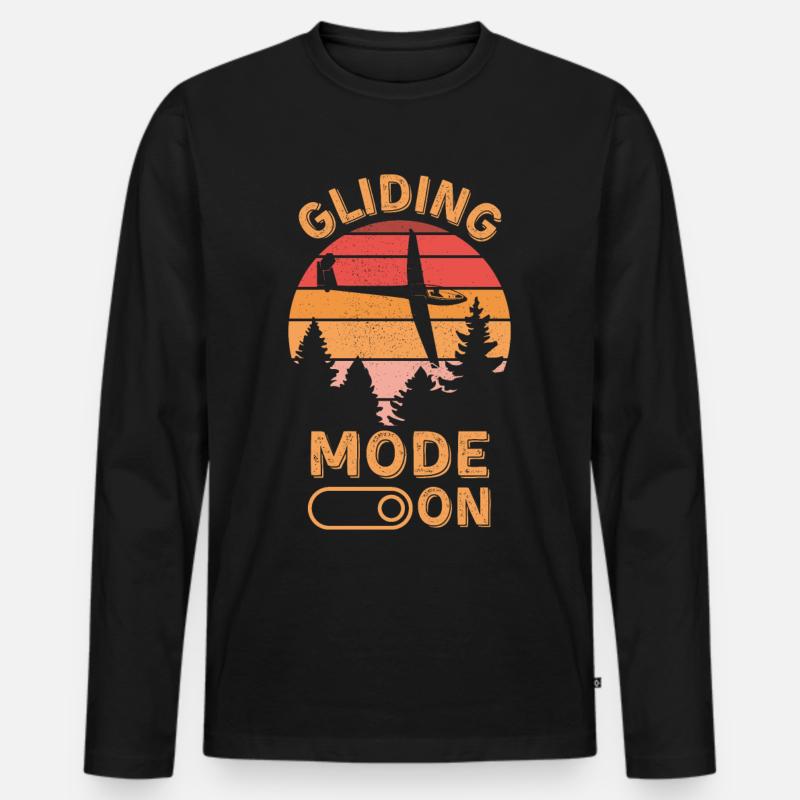 Gleitmodus ein - Männer Premium Bio Langarmshirt - Schwarz