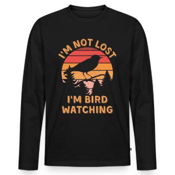 Bird watching for ornithologist - Men's Premium Organic Long Sleeve Shirt - black - Front - Nico (187cm)