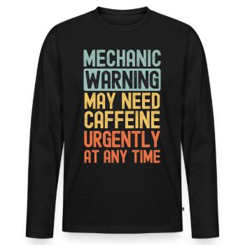 Mechanic need coffee urgently - Men's Premium Organic Long Sleeve Shirt - black - Front - Nico (187cm)