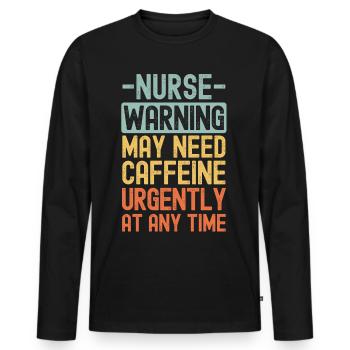 Krankenschwester braucht dringend Kaffee - Männer Premium Bio Langarmshirt - Schwarz - Vorne - Nico (187cm)
