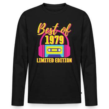 44. Geburtstag Best of 1979 Kassette Retro 80er Jahre - Männer Premium Bio Langarmshirt - Schwarz - Vorne - Nico (187cm)