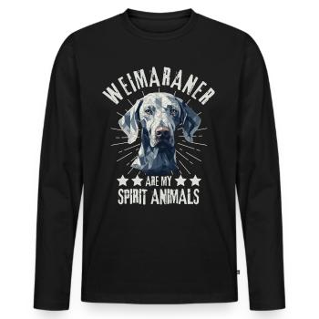 Weimaraner Liebhaber Géométrie Weimaraner Kunst - T-shirt manches longues Premium bio Homme - noir - Devant - Nico (187cm)