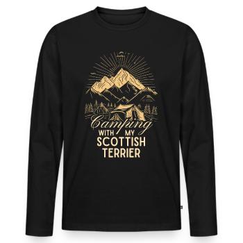 Scottish Terrier Camping - Men's Premium Organic Long Sleeve Shirt - black - Front - Nico (187cm)