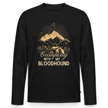 Bloodhound Camping - Männer Premium Bio Langarmshirt - Schwarz - Vorne - Nico (187cm)
