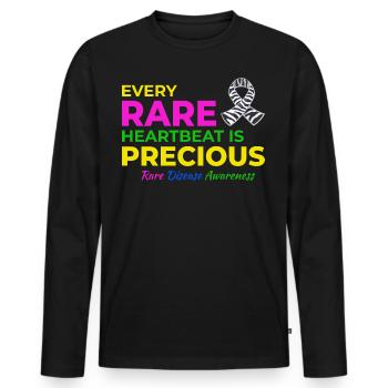 Precious Heartbeats Rare Disease Awareness - Men's Premium Organic Long Sleeve Shirt - black - Front - Nico (187cm)