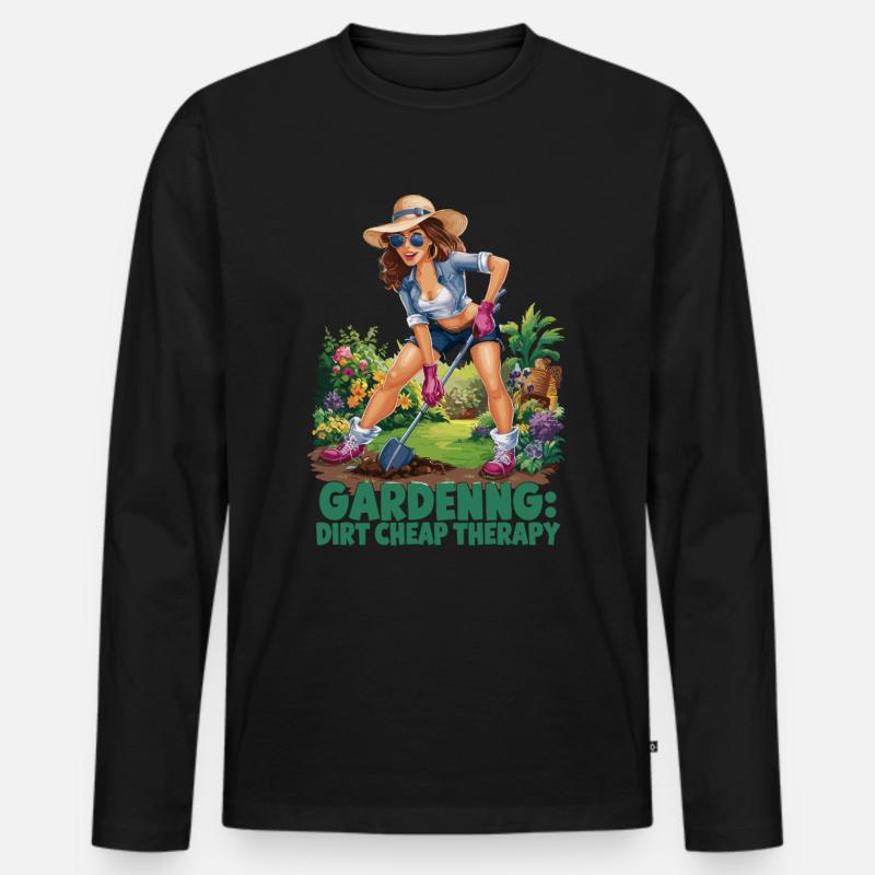 Lustige Gartenarbeit Spruch - Männer Premium Bio Langarmshirt - Schwarz