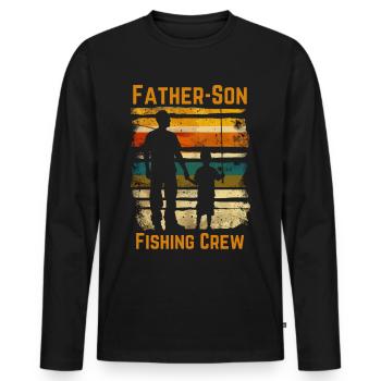 Père et fils Pêche Pêche - T-shirt manches longues Premium bio Homme - noir - Devant - Nico (187cm)