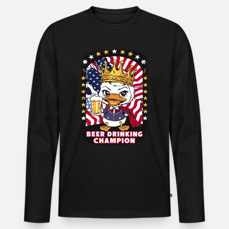 Beer Drinking Champion - Männer Premium Bio Langarmshirt - Schwarz