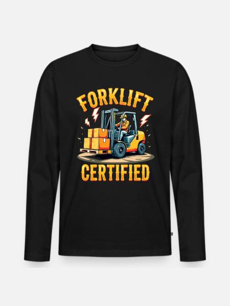 Forklift Certified Gabelstapler - Männer Premium Bio Langarmshirt - Schwarz