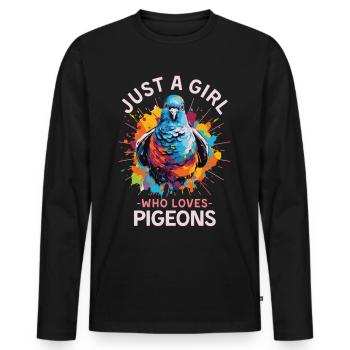 Coloré Dove Peinture Blobs Éclaboussures de Peinture - T-shirt manches longues Premium bio Homme - noir - Devant - Nico (187cm)