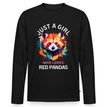 Panda roux coloré Drôle de dicton pour les femmes - T-shirt manches longues Premium bio Homme - noir - Devant - Nico (187cm)
