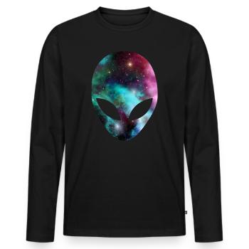 Alien - Männer Premium Bio Langarmshirt - Schwarz - Vorne - Nico (187cm)