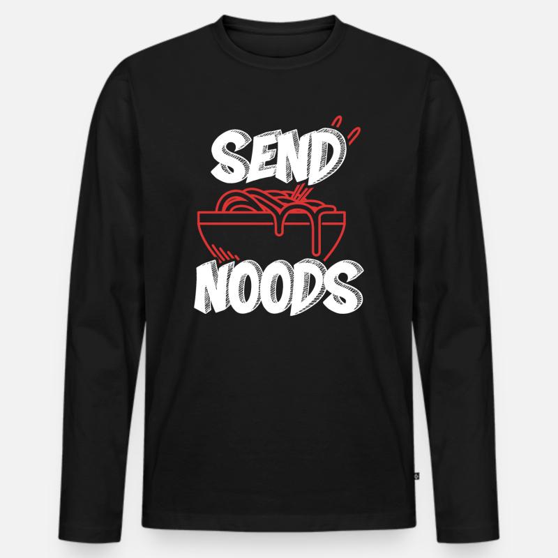 Nudeln - Männer Premium Bio Langarmshirt - Schwarz