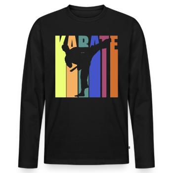 Karate - Männer Premium Bio Langarmshirt - Schwarz - Vorne - Nico (187cm)