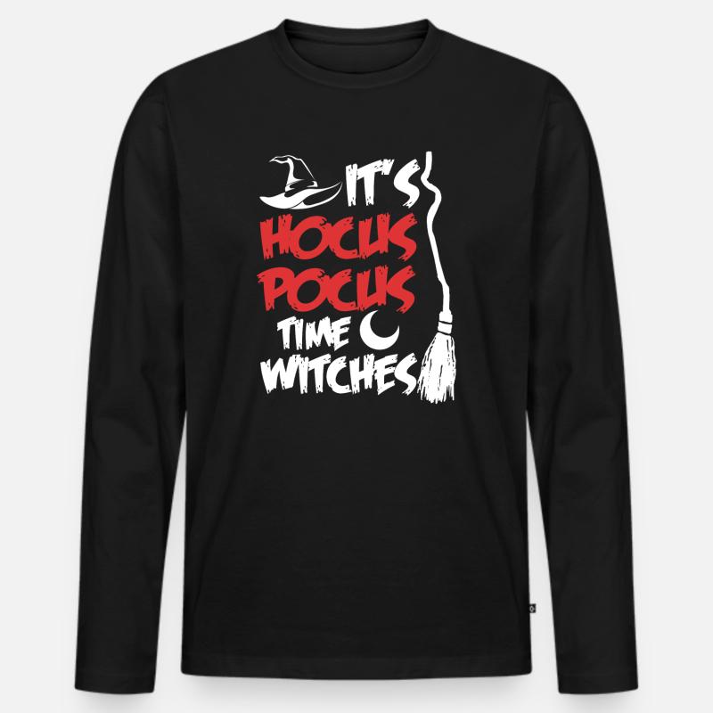 Hocus Pocus - Männer Premium Bio Langarmshirt - Schwarz