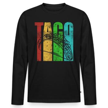 Taco - Männer Premium Bio Langarmshirt - Schwarz - Vorne - Nico (187cm)