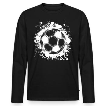 Fußball - Männer Premium Bio Langarmshirt - Schwarz - Vorne - Nico (187cm)