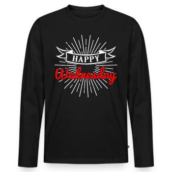 Joyeux mercredi Joyeux mercredi, jour de commémoration - T-shirt manches longues Premium bio Homme - noir - Devant - Nico (187cm)